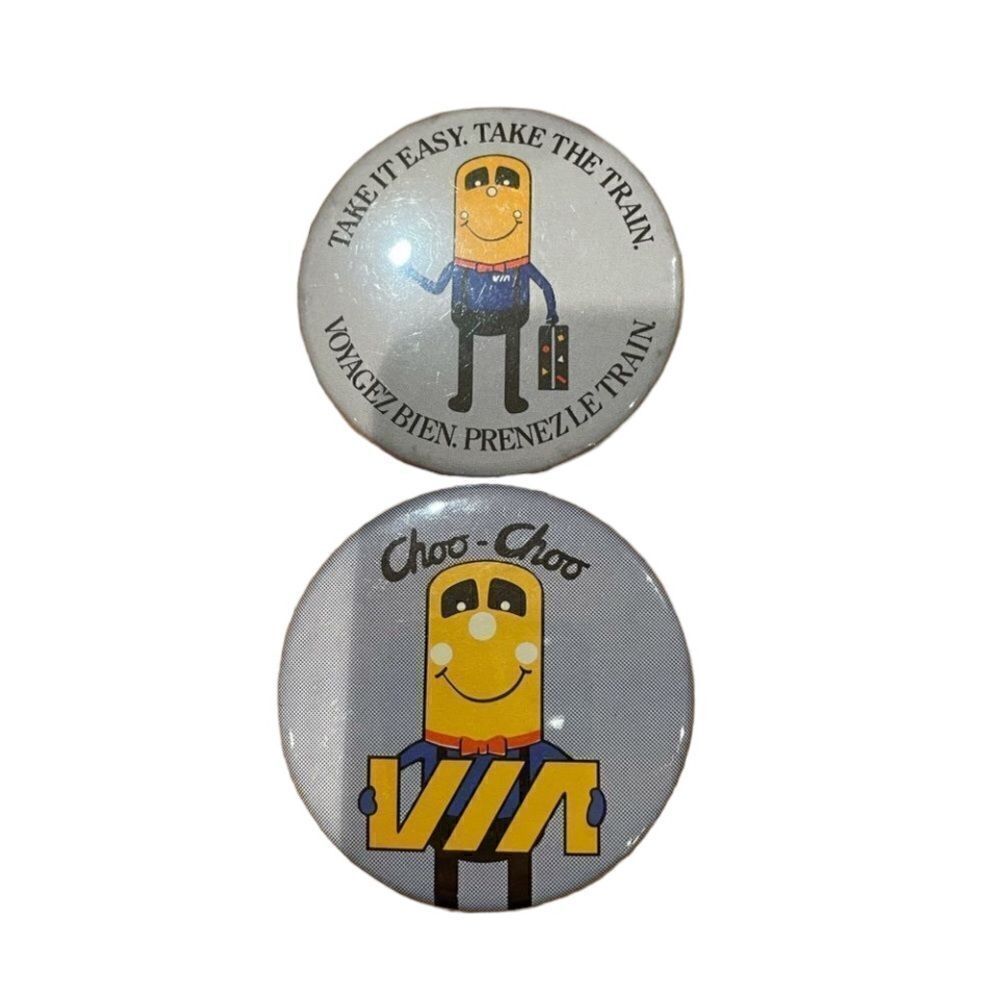 3 for $30! Vintage VIA rail train buttons